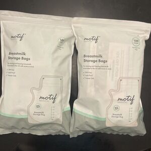 2 Motif Medical Breast Milk Storage Bags 8oz Single Use Bags 100 Count Each